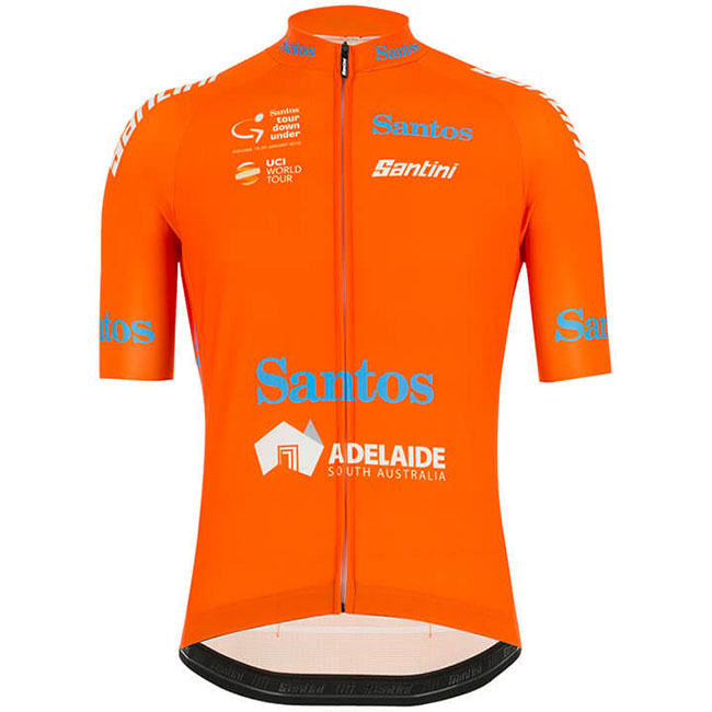 2019 Maillot Tour Down Under Ochre Tirantes Mangas Cortas Naranja